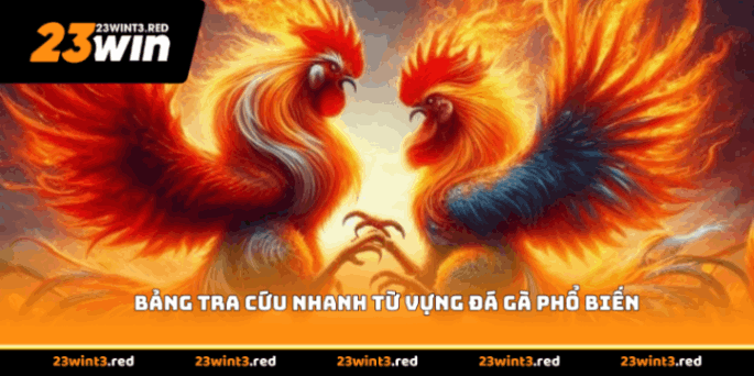 Bảng tra cứu nhanh từ vựng đá gà phổ biến